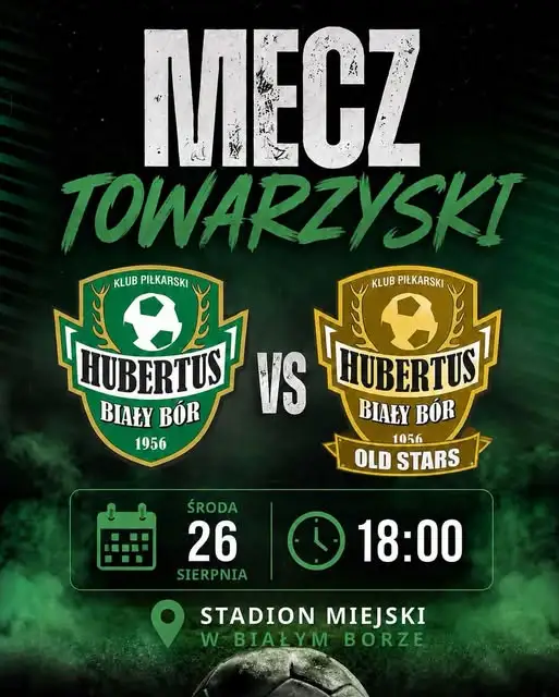 Mecz pokoleń: Hubertus Biały Bór zmierzy się z Old Stars na stadionie miejskim
