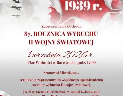Barwice: Uroczyste obchody 87. rocznicy wybuchu II wojny światowej – 1 września