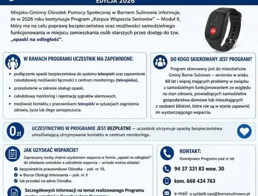 Bezpłatne opaski bezpieczeństwa dla seniorów z gminy Borne Sulinowo