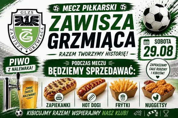 Mecz i piknik rodzinny: Zawisza Grzmiąca zaprasza na sobotnie popołudnie