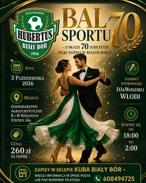 Bal Sportu z okazji 70-lecia piłki nożnej w Białym Borze – zapisy trwają