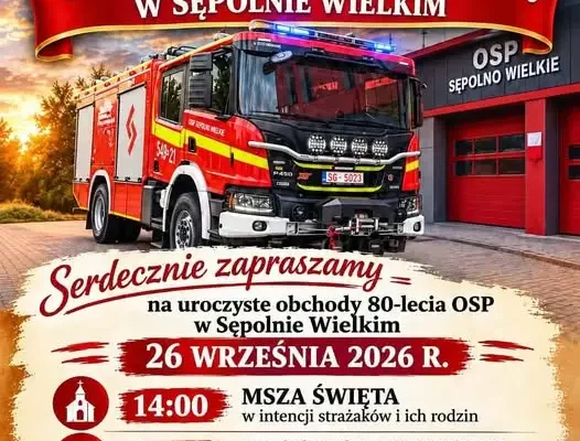 Obchody 80-lecia OSP Sępolno Wielkie — zaproszenie dla mieszkańców gminy