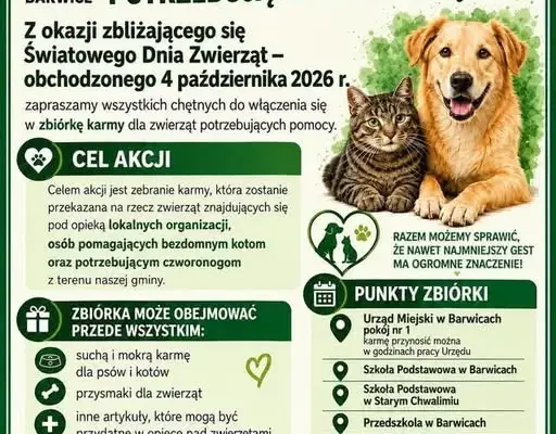 Barwice: trwa zbiórka karmy dla zwierząt potrzebujących