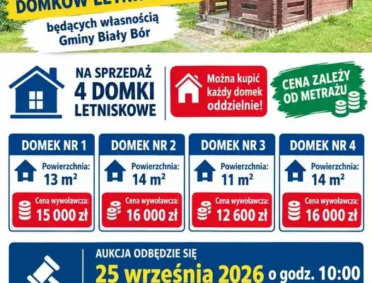 Gmina Biały Bór sprzedaje domki letniskowe. Aukcja już 25 września
