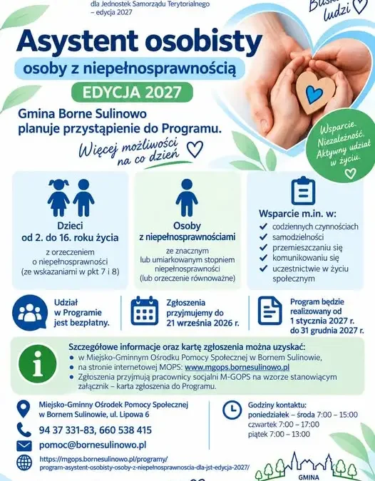Borne Sulinowo: rusza nabór do programu asystenta osobistego – edycja 2027