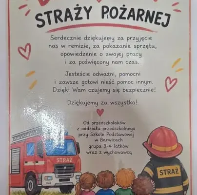Przedszkolaki z Barwic odwiedziły strażaków OSP