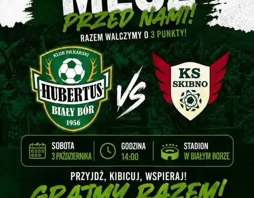 Hubertus Biały Bór wraca na własne boisko. W sobotę mecz z KS Skibno