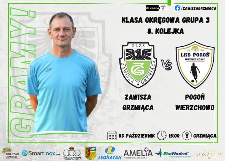 Zawisza Grzmiąca zagra w derbach z Pogonią Wierzchowo