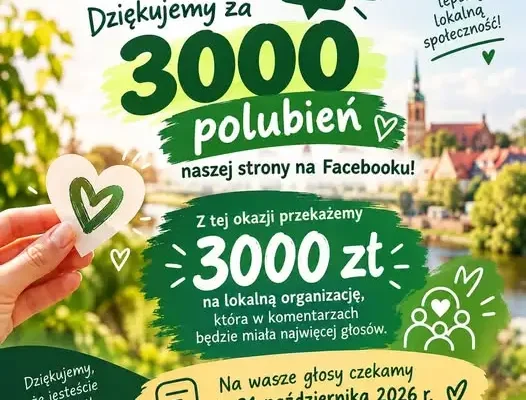 3000 polubień i 3000 zł na szczytny cel — Bank Spółdzielczy w Białogardzie oddaje głos mieszkańcom