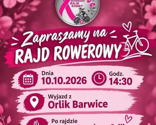 Różowy Rajd dla Kobiet w Barwicach – 10 października na rowery!