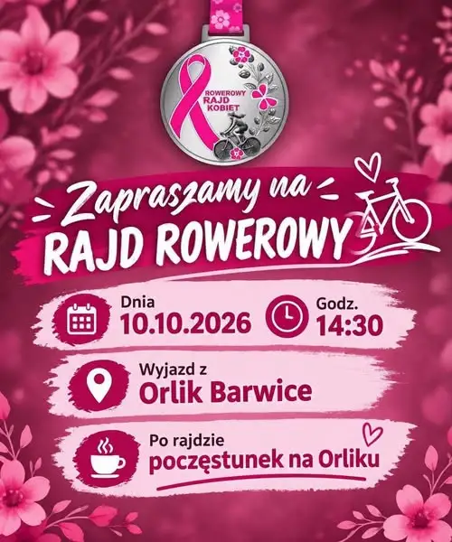 Różowy Rajd dla Kobiet w Barwicach – 10 października na rowery!